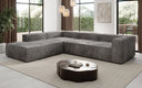 Designer Ecksofa Lesley mit langer Ottomane in Cord