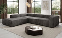 Designer Ecksofa Lesley mit langer Ottomane in Cord