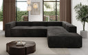 Designer Ecksofa Lesley mit langer Ottomane in Cord