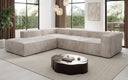 Designer Ecksofa Lesley mit langer Ottomane in Cord