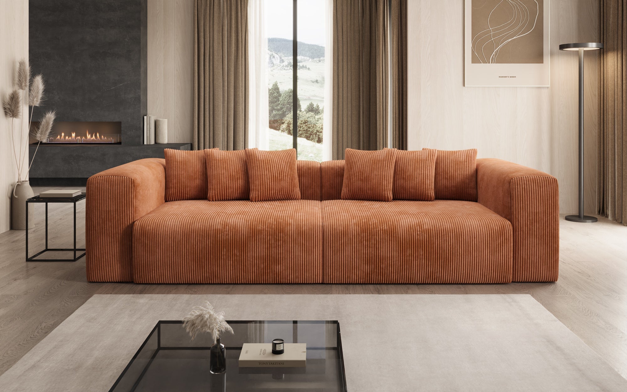 Designer Sofa Tully 3 Sitzer in Cord