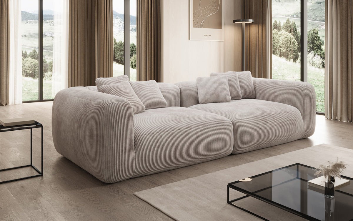 Canapé design Tully 3 places en Côtelé (ultra confortable)