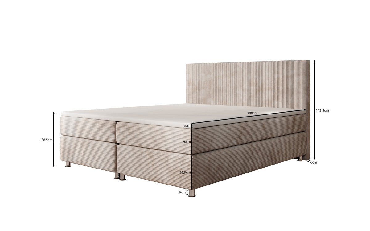 Athene Box Spring Bed in Cord