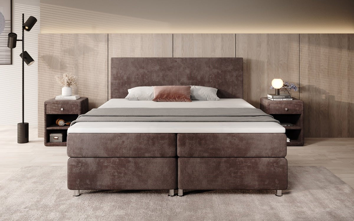 Athene Box Spring Bed in Cord