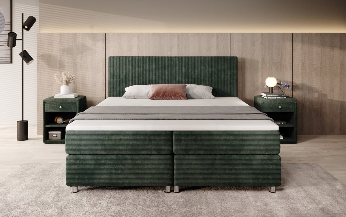 Athene Box Spring Bed in Cord