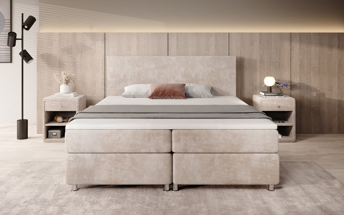 Athene Box Spring Bed in Cord