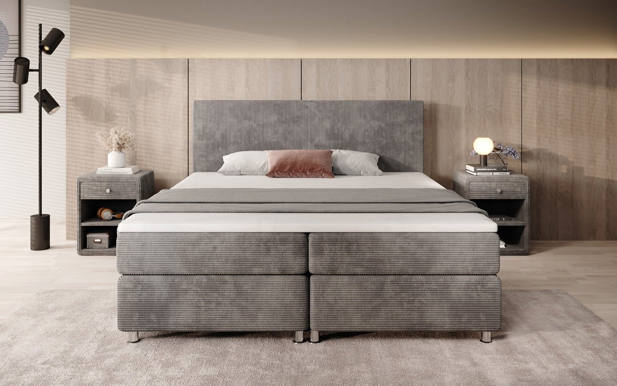 Athene Box Spring Bed in Cord