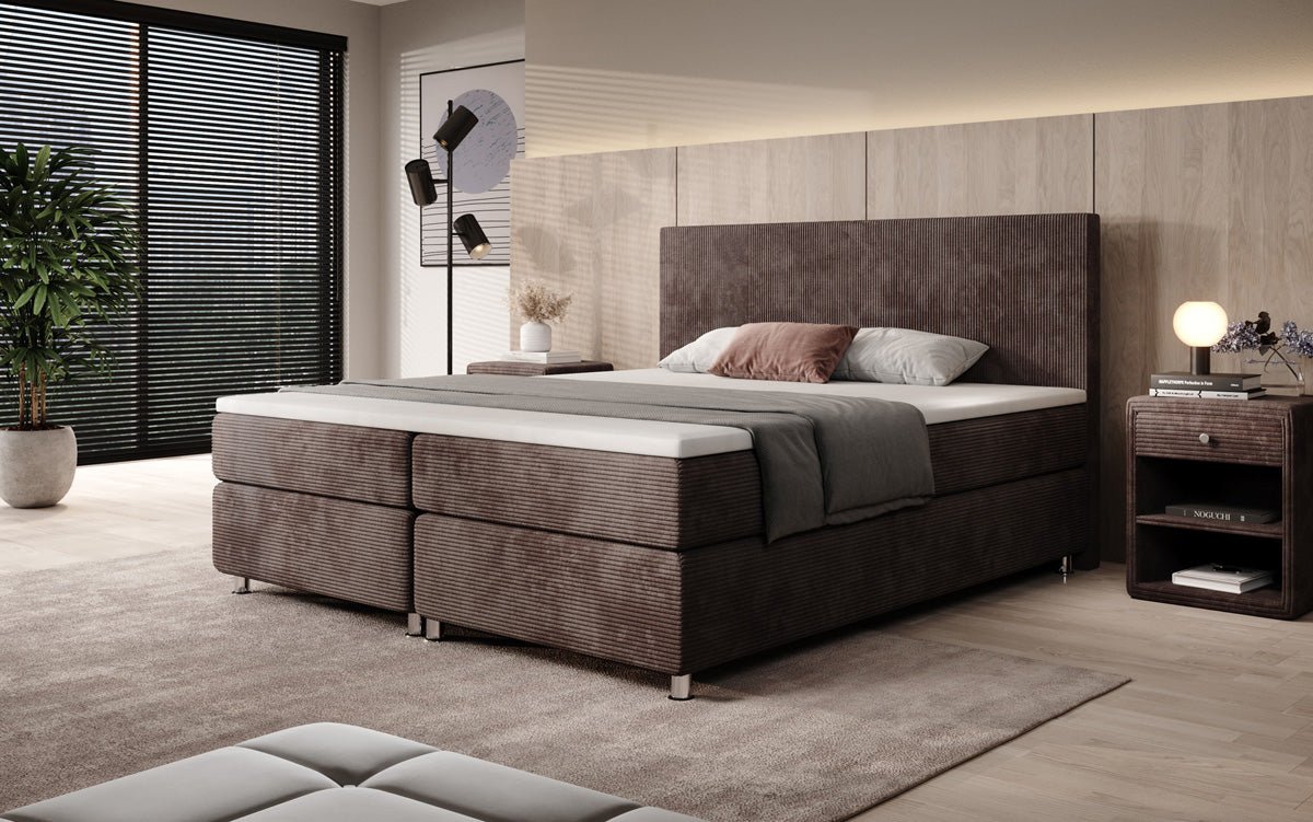Athene Box Spring Bed in Cord