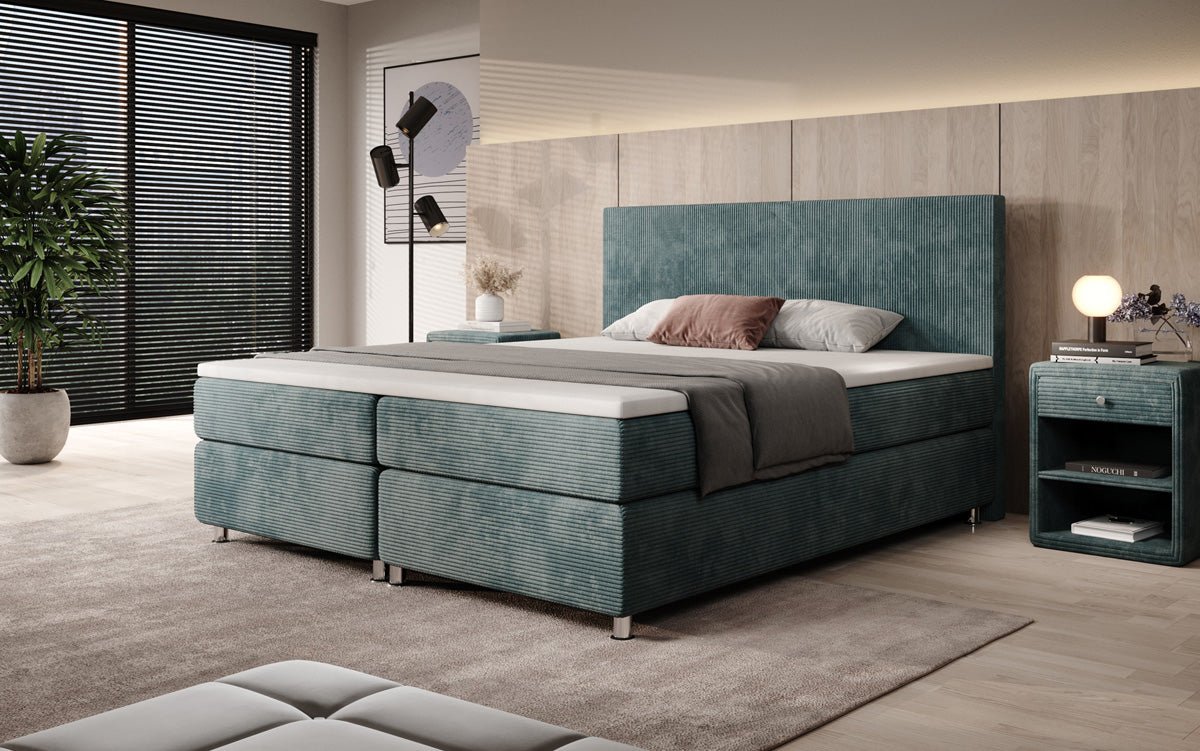 Athene Box Spring Bed in Cord