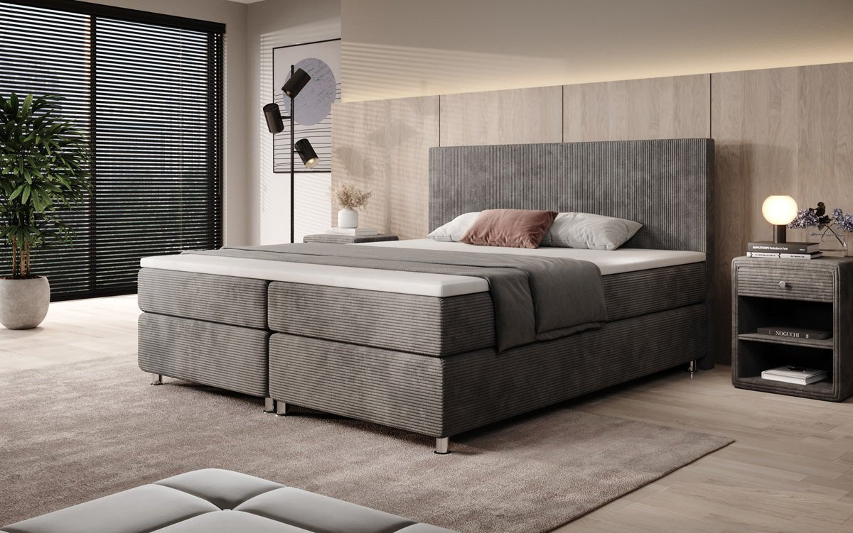 Athene Box Spring Bed in Cord