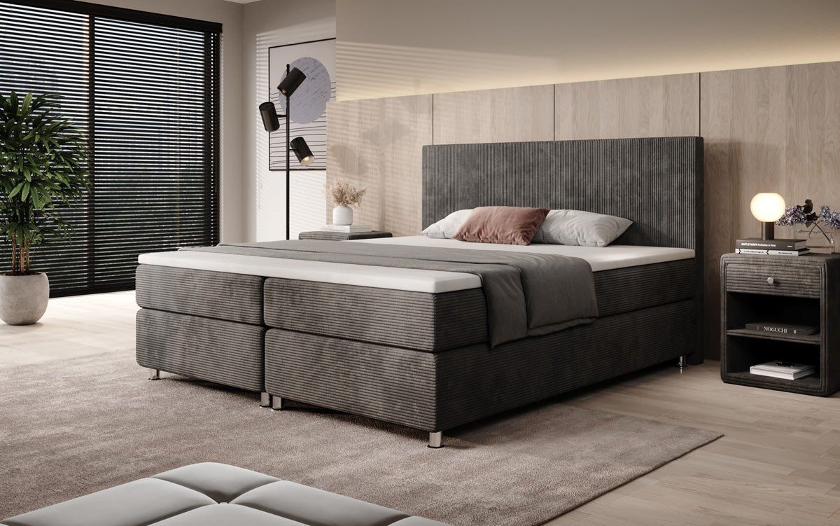 Athene Box Spring Bed in Cord