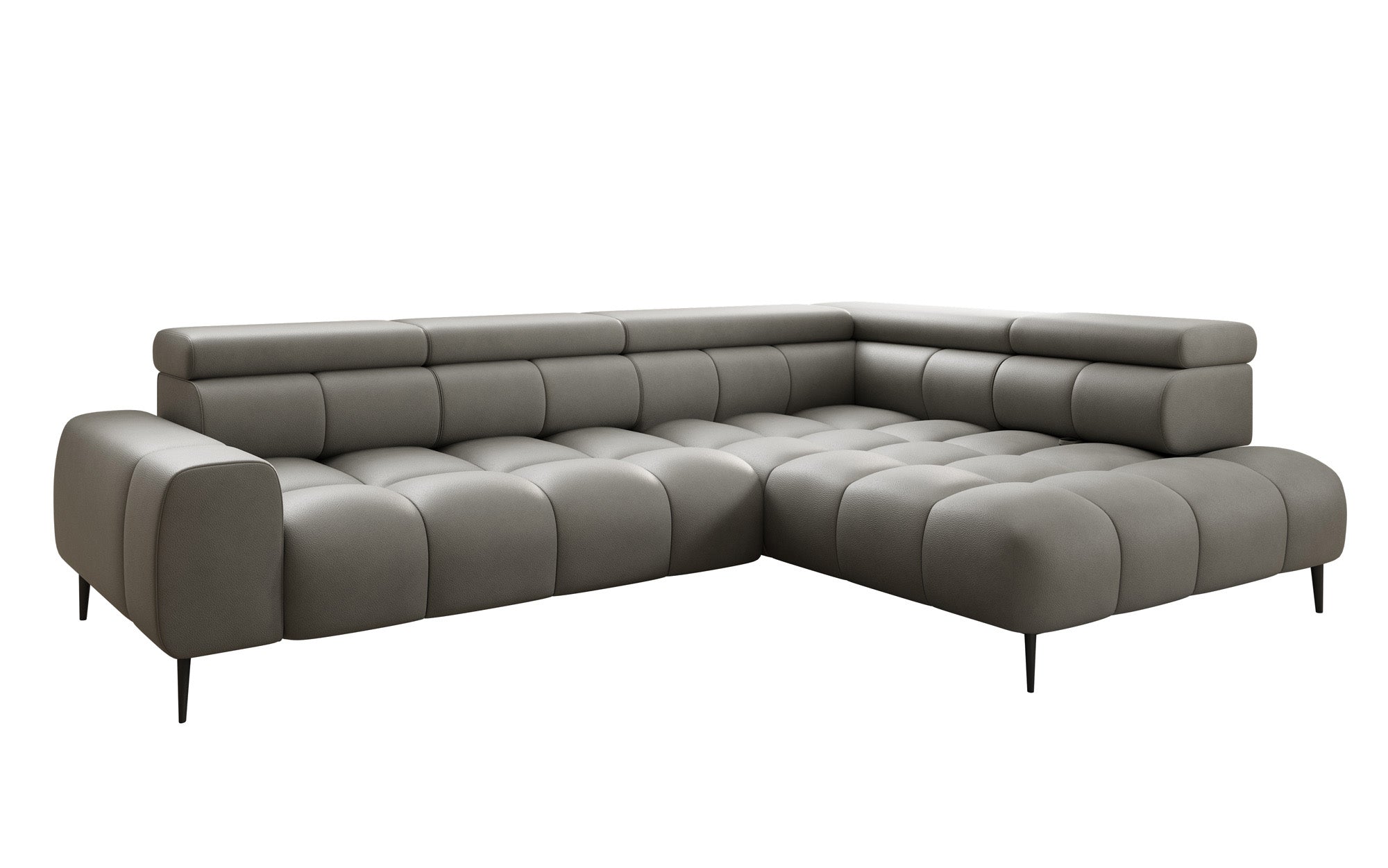 Canapé design Ceora L avec fonction de couchage électrique et dossier réglable en cuir véritable