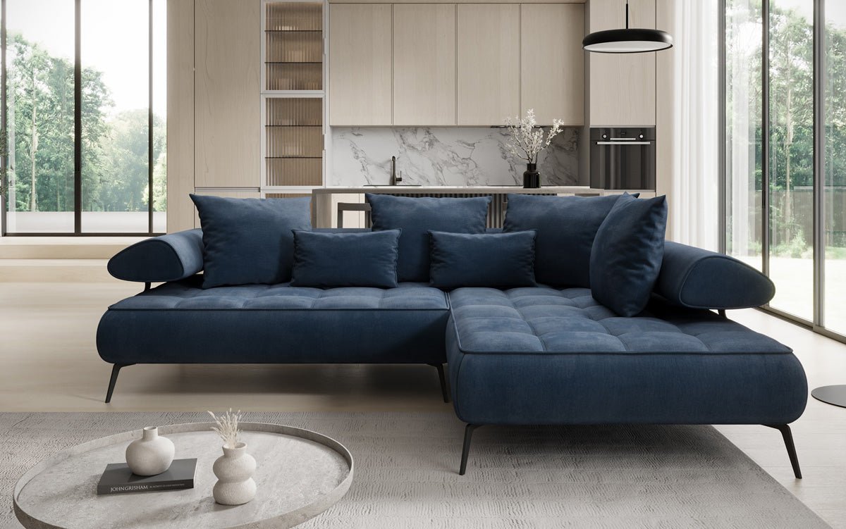 Canapé design Sydney L Velours avec fonction de couchage électrique