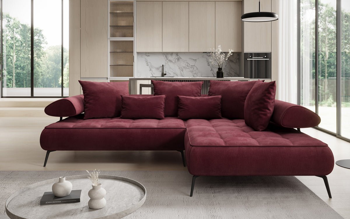 Canapé design Sydney L Velours avec fonction de couchage électrique