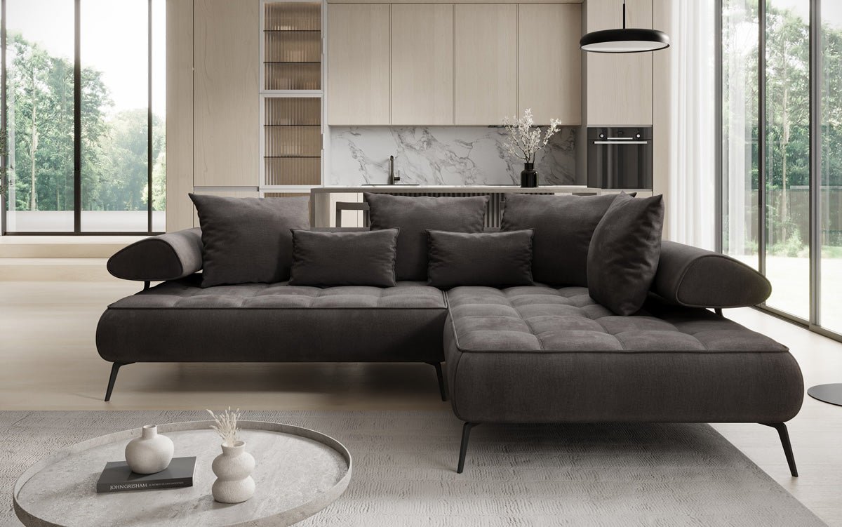 Canapé design Sydney L Velours avec fonction de couchage électrique