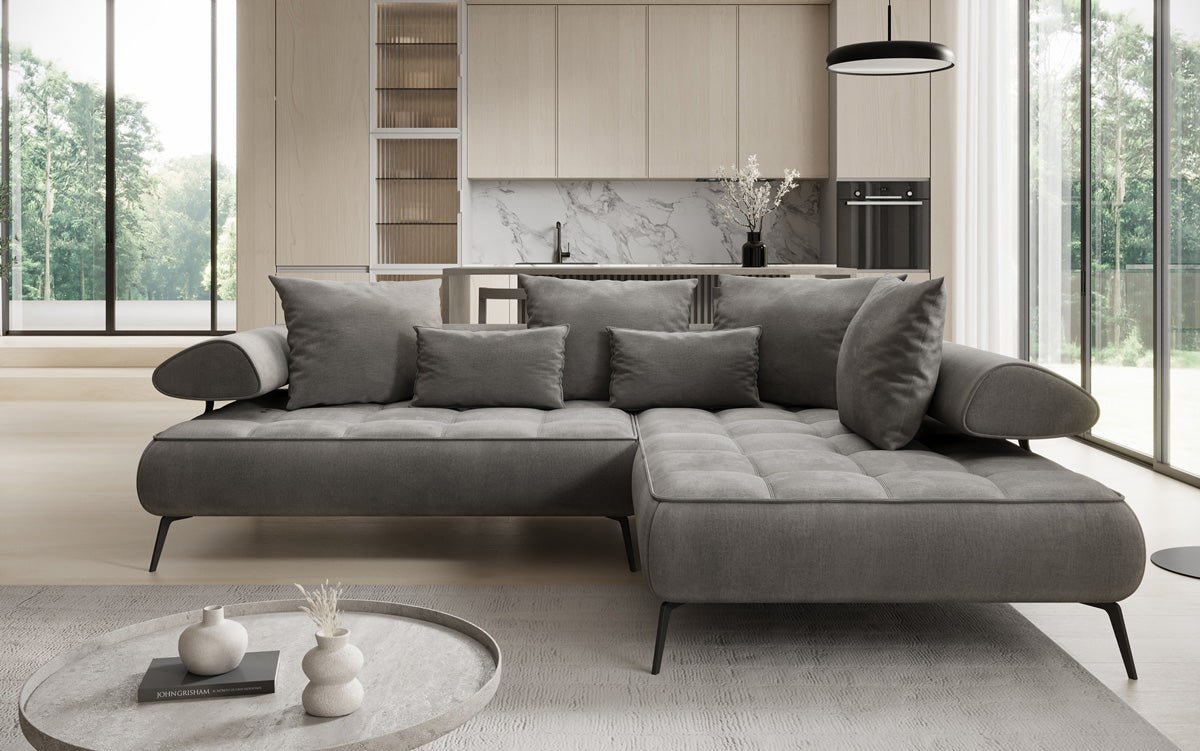 Canapé design Sydney L Velours avec fonction de couchage électrique