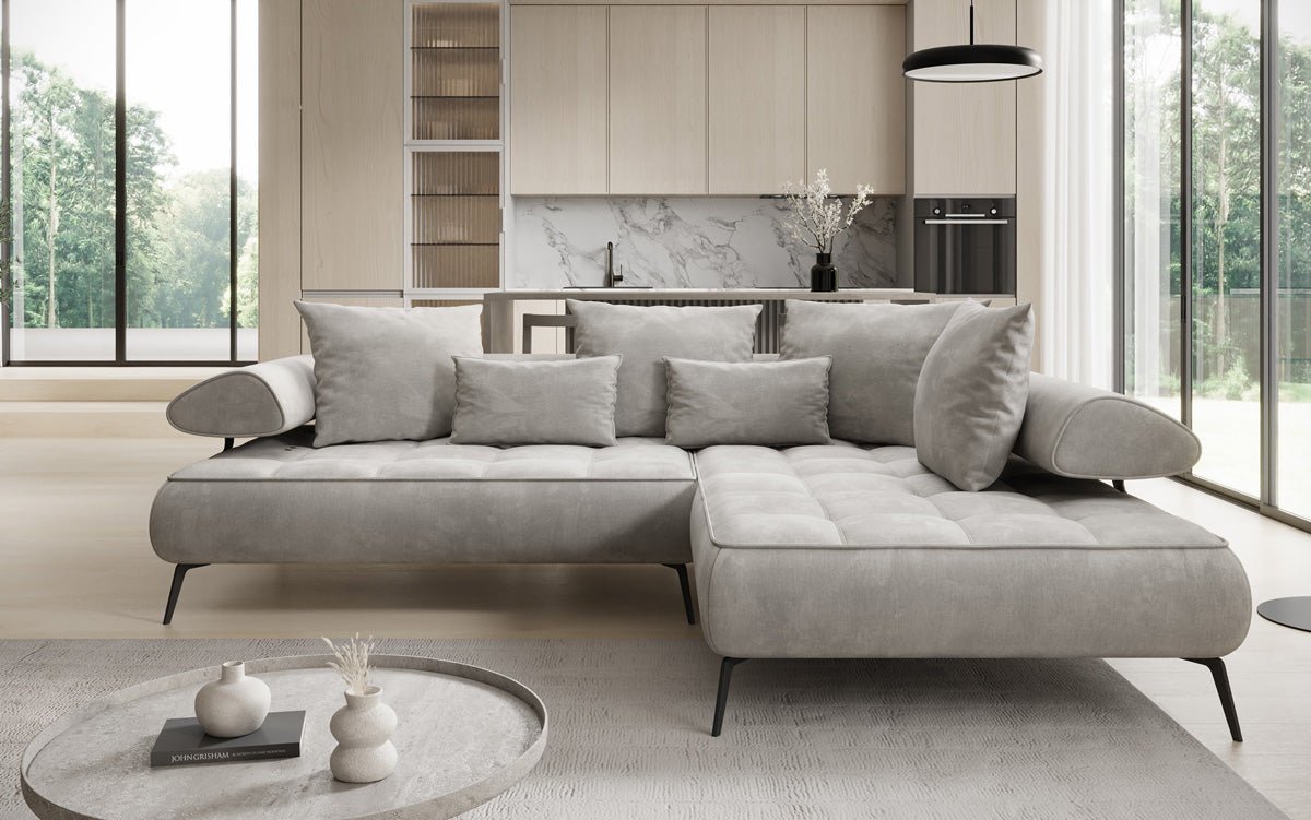 Canapé design Sydney L Velours avec fonction de couchage électrique