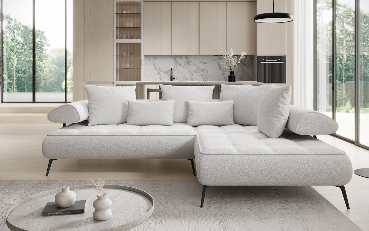 Canapé design Sydney L Bouclé avec fonction de couchage électrique