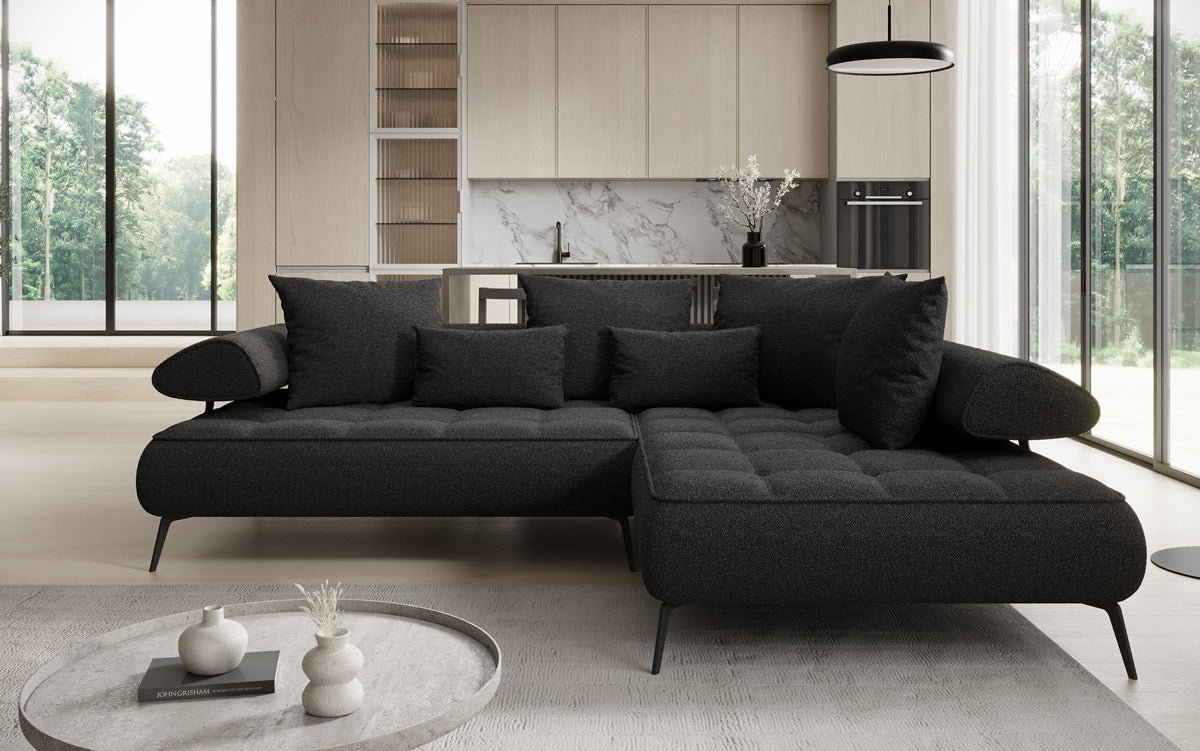 Canapé design Sydney L Bouclé avec fonction de couchage électrique