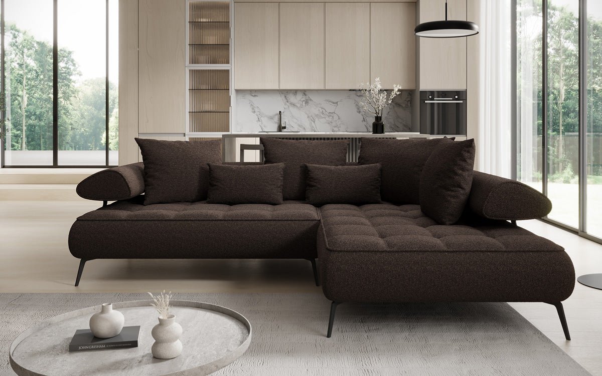 Canapé design Sydney L Bouclé avec fonction de couchage électrique