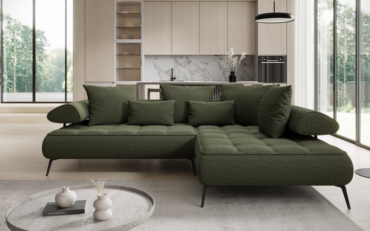 Canapé design Sydney L Bouclé avec fonction de couchage électrique