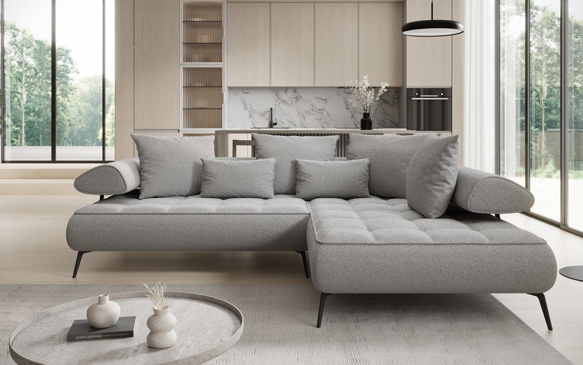 Canapé design Sydney L Bouclé avec fonction de couchage électrique