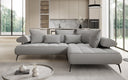 Canapé d’angle design Sydney Bouclé avec fonction de couchage électrique