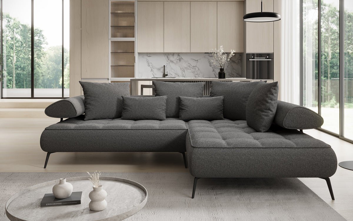 Canapé design Sydney L Bouclé avec fonction de couchage électrique