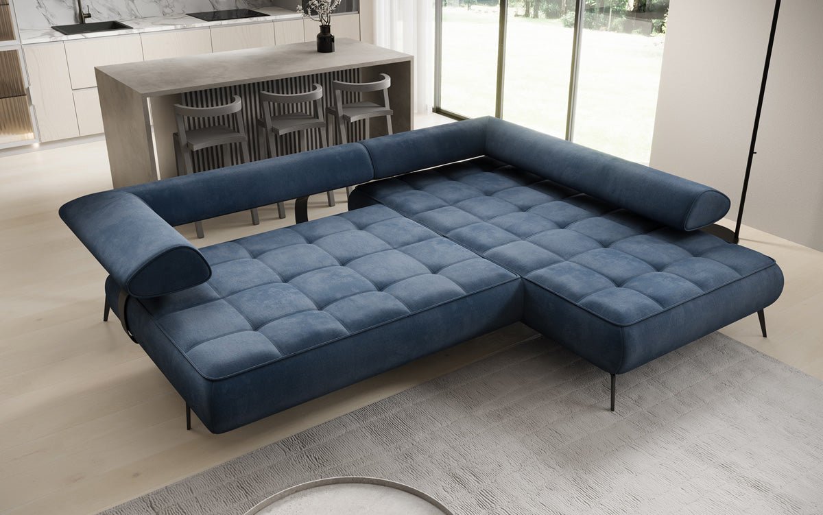 Canapé design Sydney L Velours avec fonction de couchage électrique
