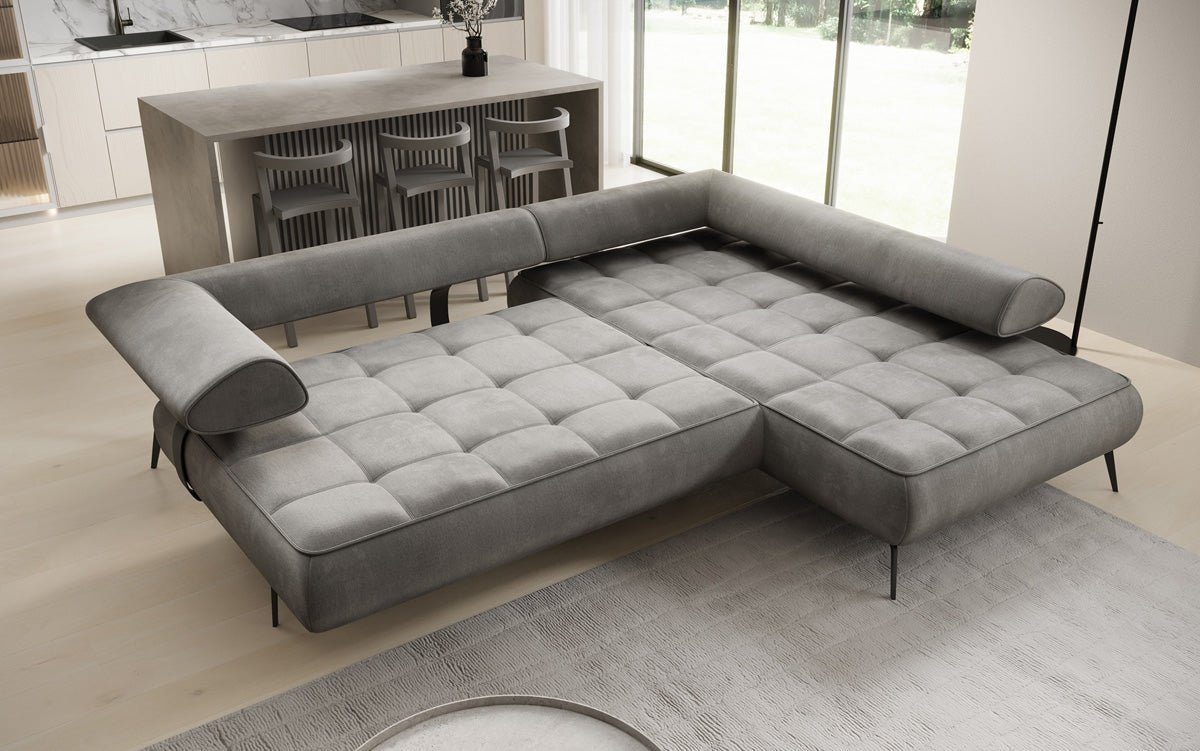 Canapé design Sydney L Velours avec fonction de couchage électrique