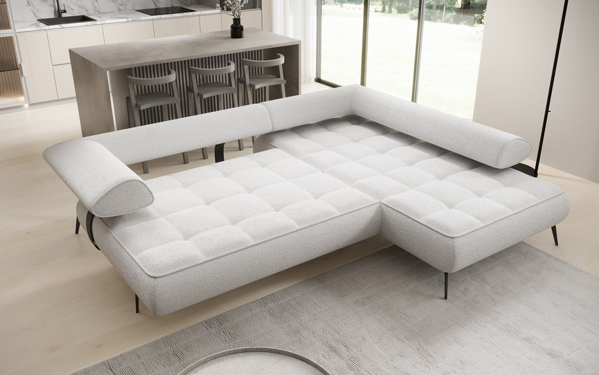Canapé design Sydney L Bouclé avec fonction de couchage électrique