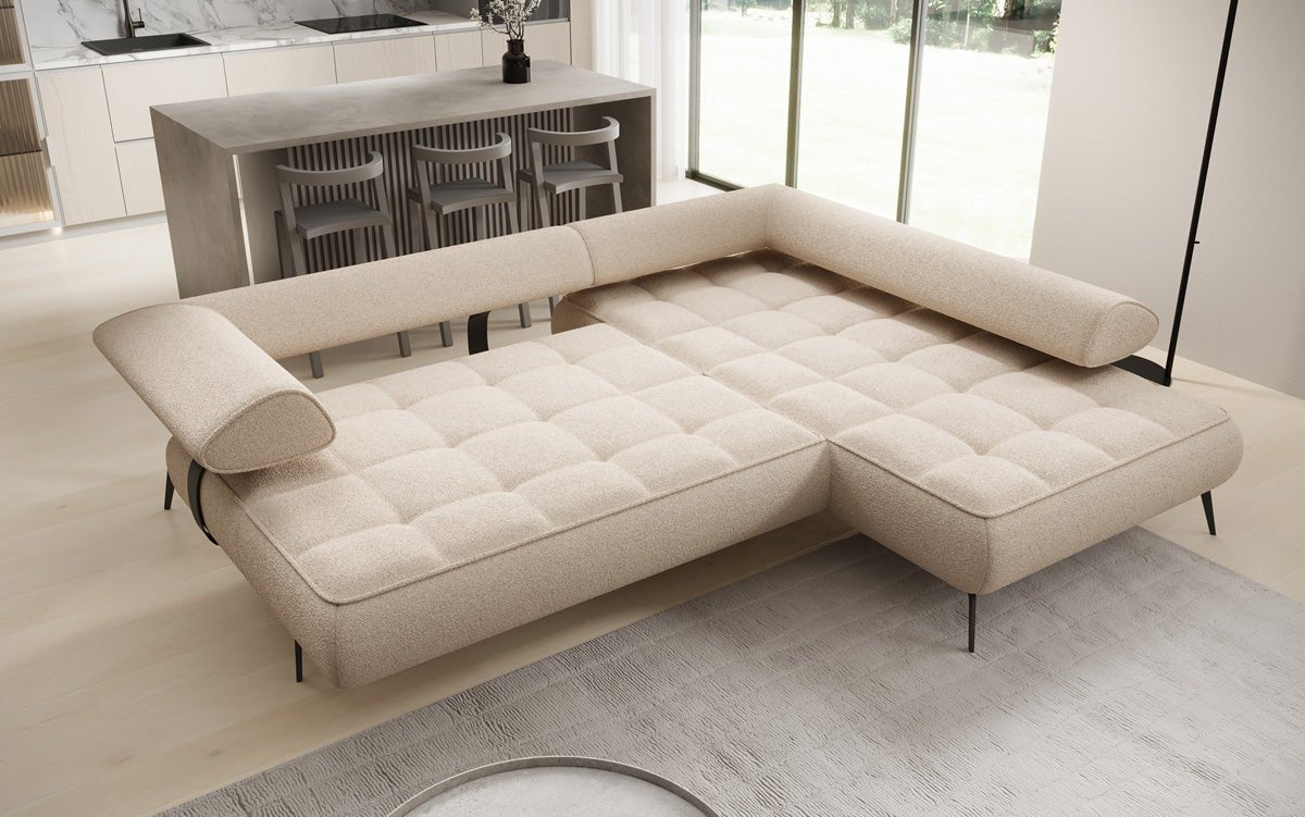 Canapé design Sydney L Bouclé avec fonction de couchage électrique
