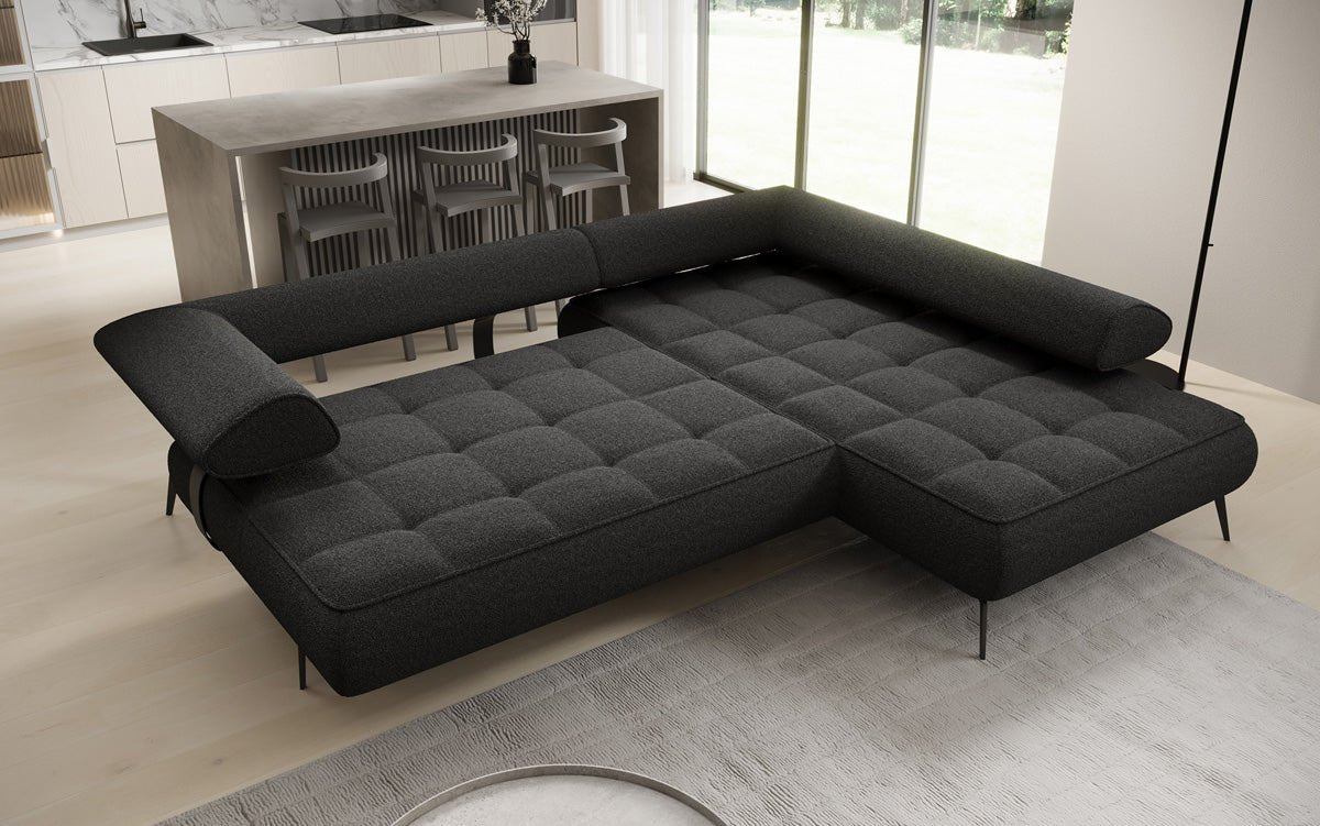Canapé design Sydney L Bouclé avec fonction de couchage électrique