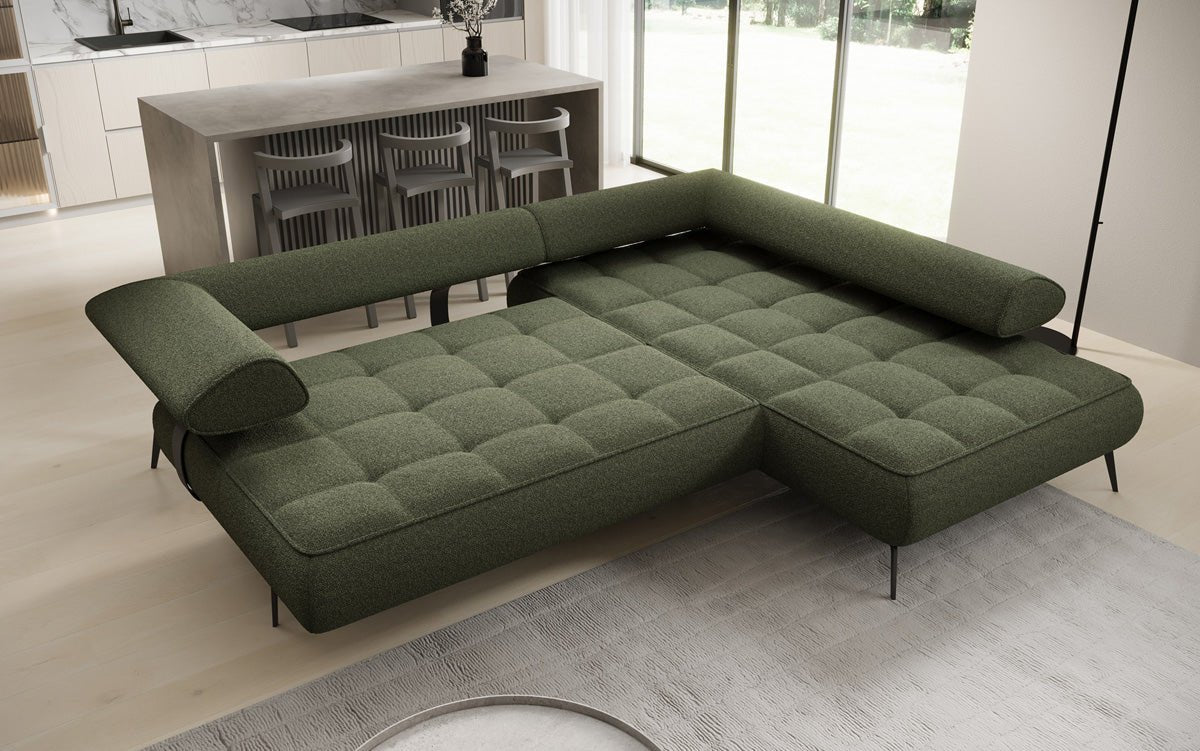 Canapé design Sydney L Bouclé avec fonction de couchage électrique