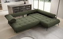 Canapé d’angle design Sydney Bouclé avec fonction de couchage électrique