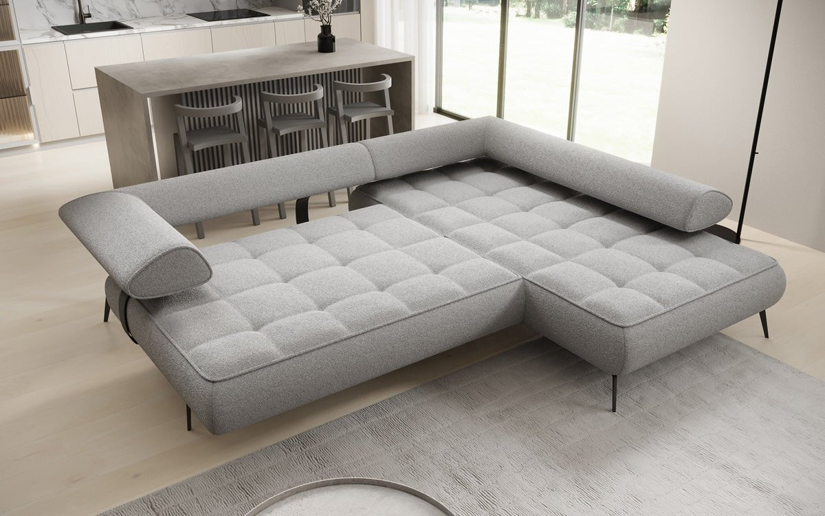 Canapé design Sydney L Bouclé avec fonction de couchage électrique