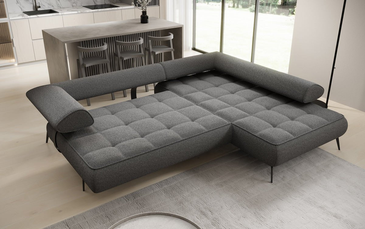 Canapé design Sydney L Bouclé avec fonction de couchage électrique