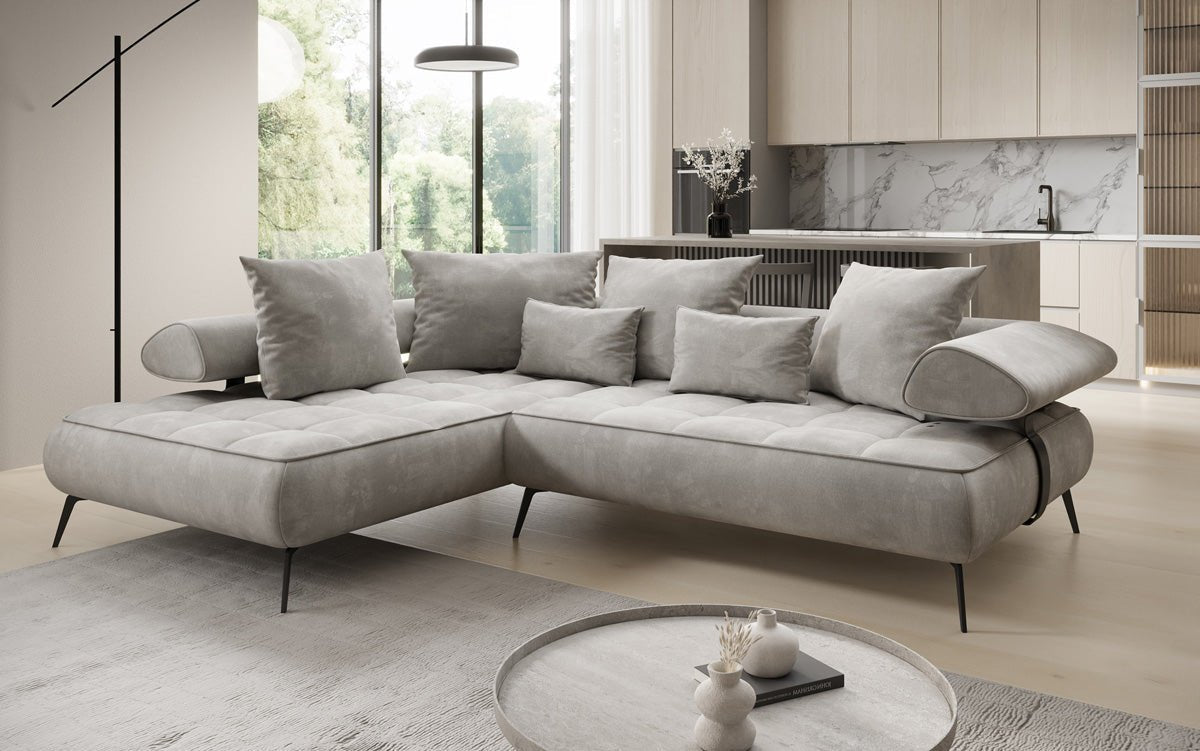 Canapé design Sydney L Velours avec fonction de couchage électrique