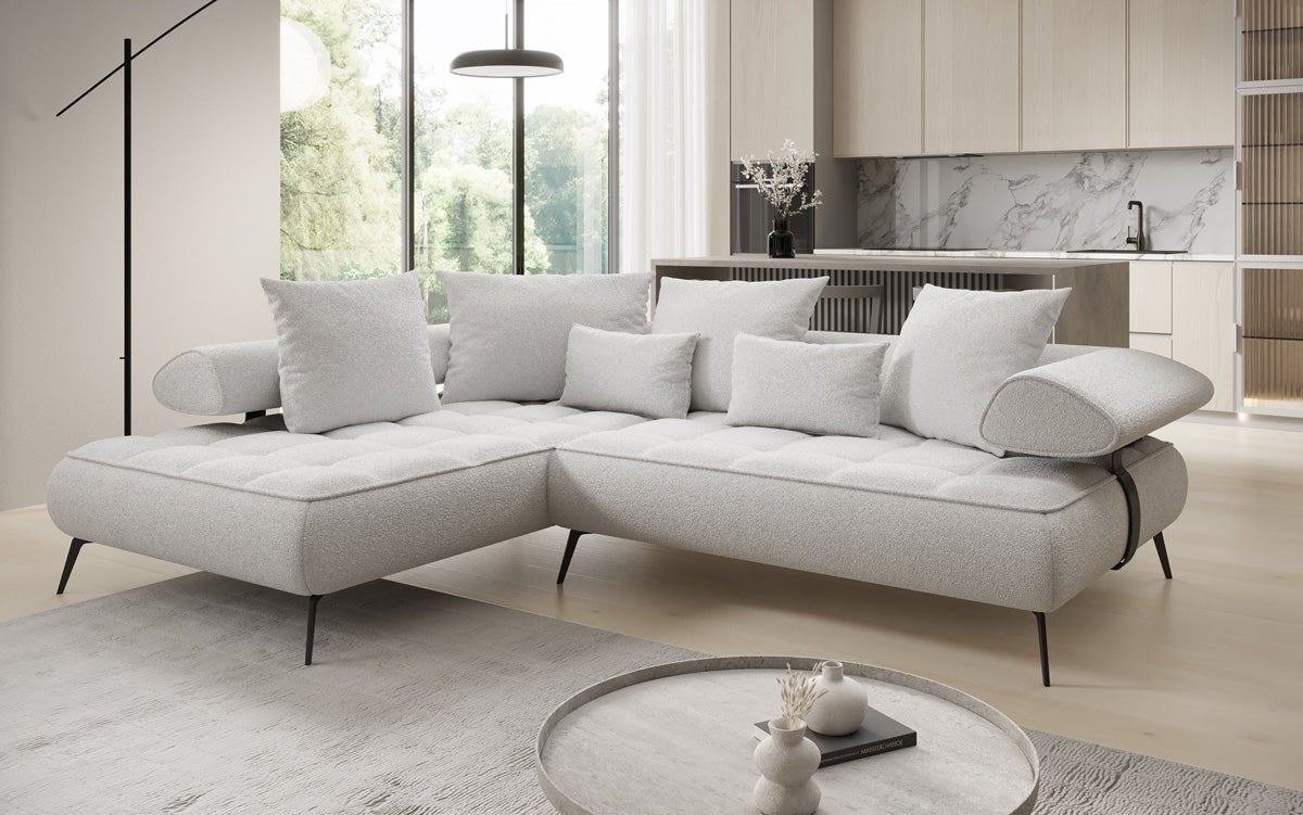 Canapé design Sydney L Bouclé avec fonction de couchage électrique