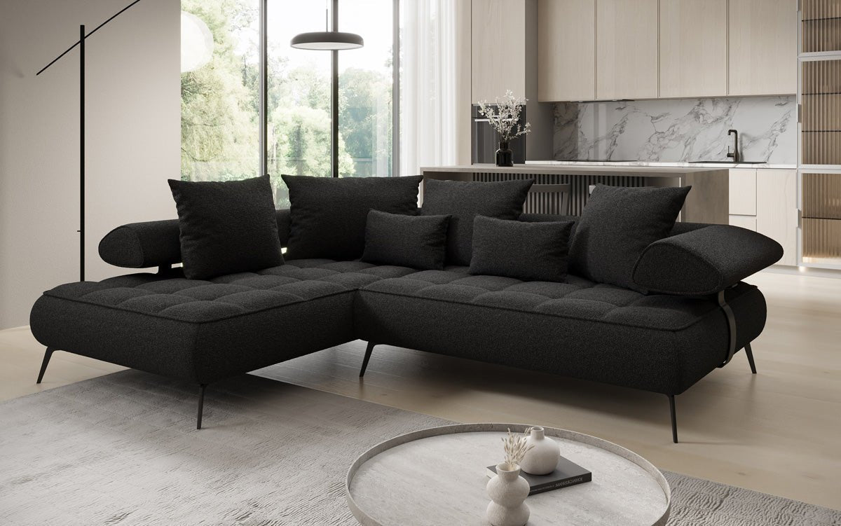 Canapé design Sydney L Bouclé avec fonction de couchage électrique