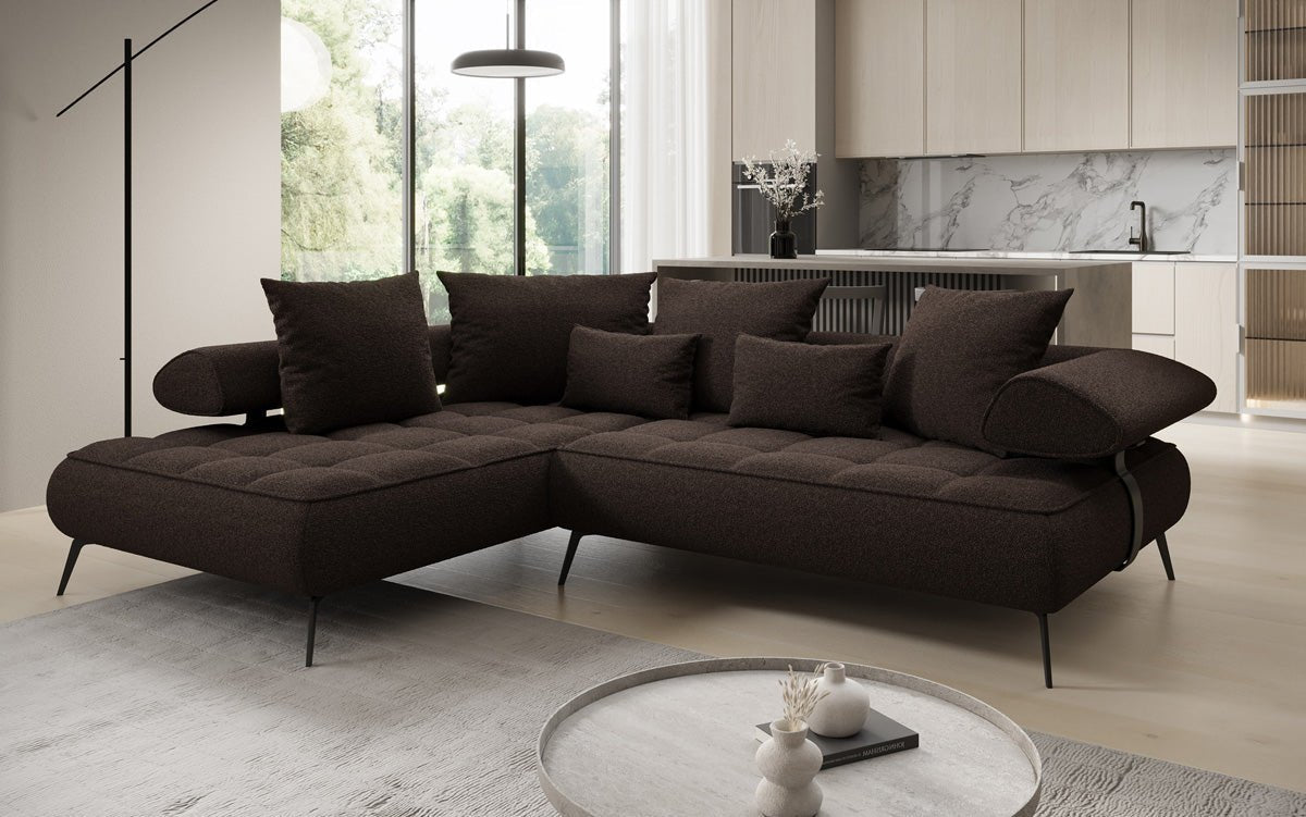 Canapé design Sydney L Bouclé avec fonction de couchage électrique