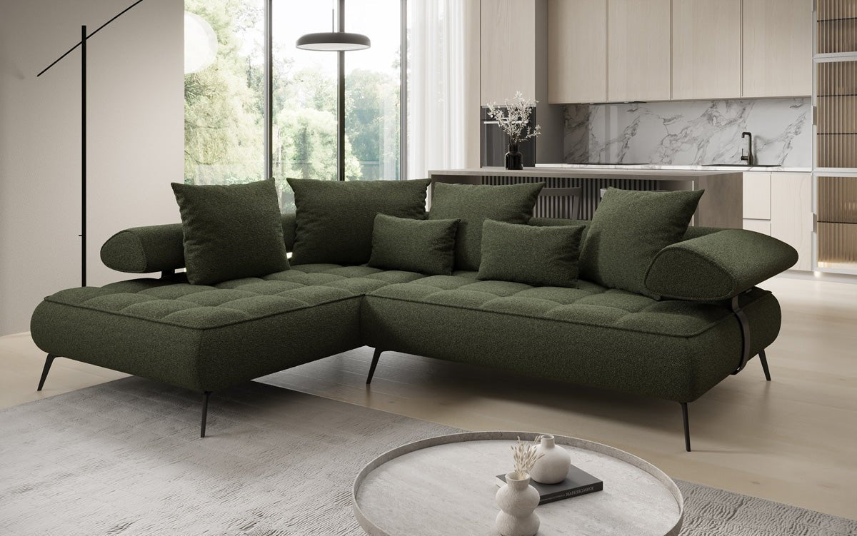 Canapé design Sydney L Bouclé avec fonction de couchage électrique