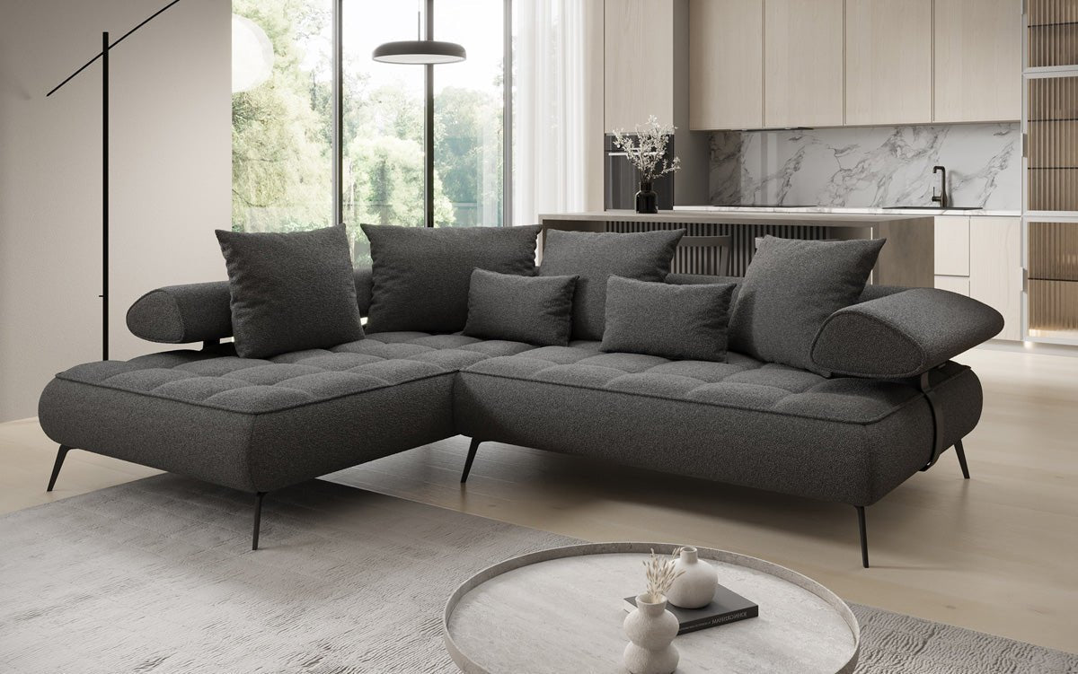 Canapé design Sydney L Bouclé avec fonction de couchage électrique