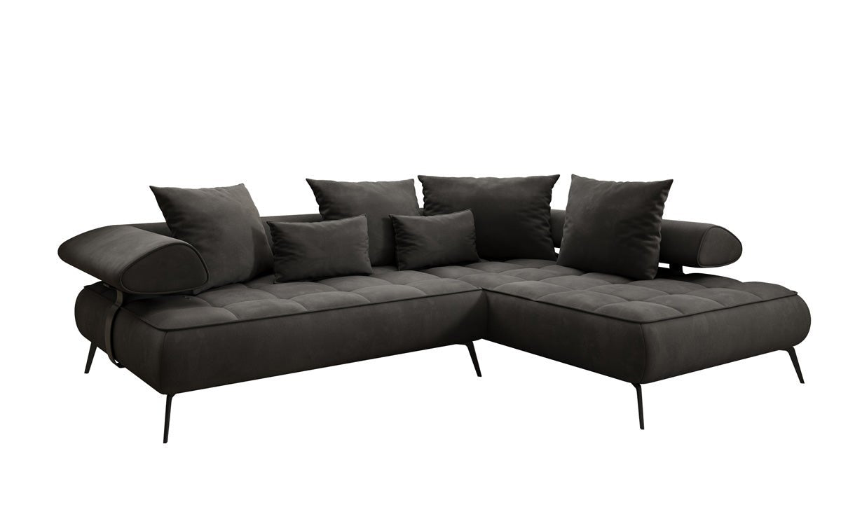 Canapé design Sydney L Velours avec fonction de couchage électrique