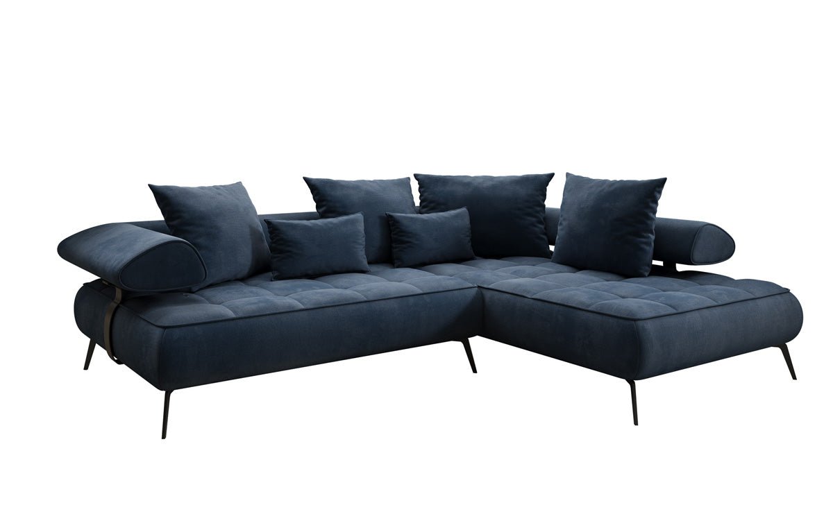Canapé design Sydney L Velours avec fonction de couchage électrique