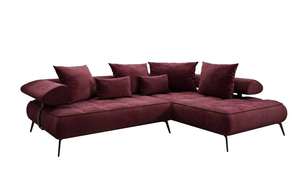 Canapé design Sydney L Velours avec fonction de couchage électrique