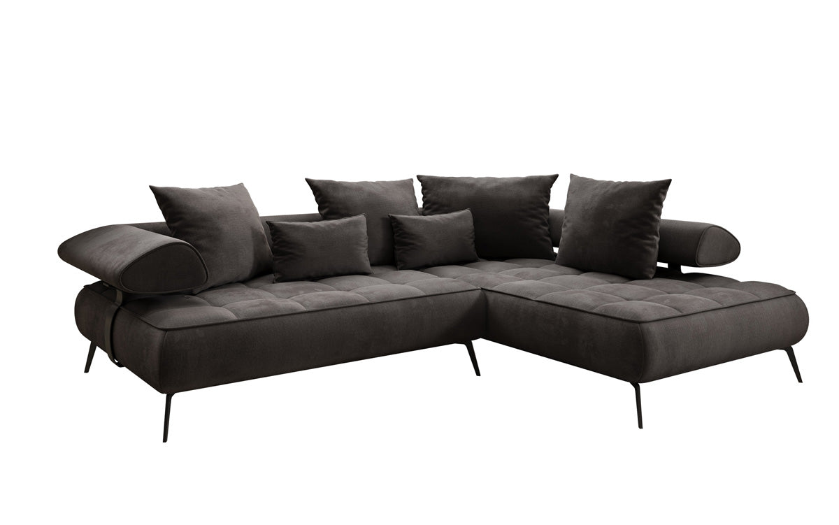 Canapé design Sydney L Velours avec fonction de couchage électrique