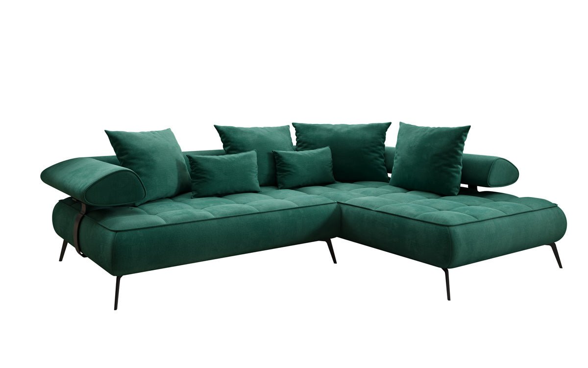 Canapé design Sydney L Velours avec fonction de couchage électrique