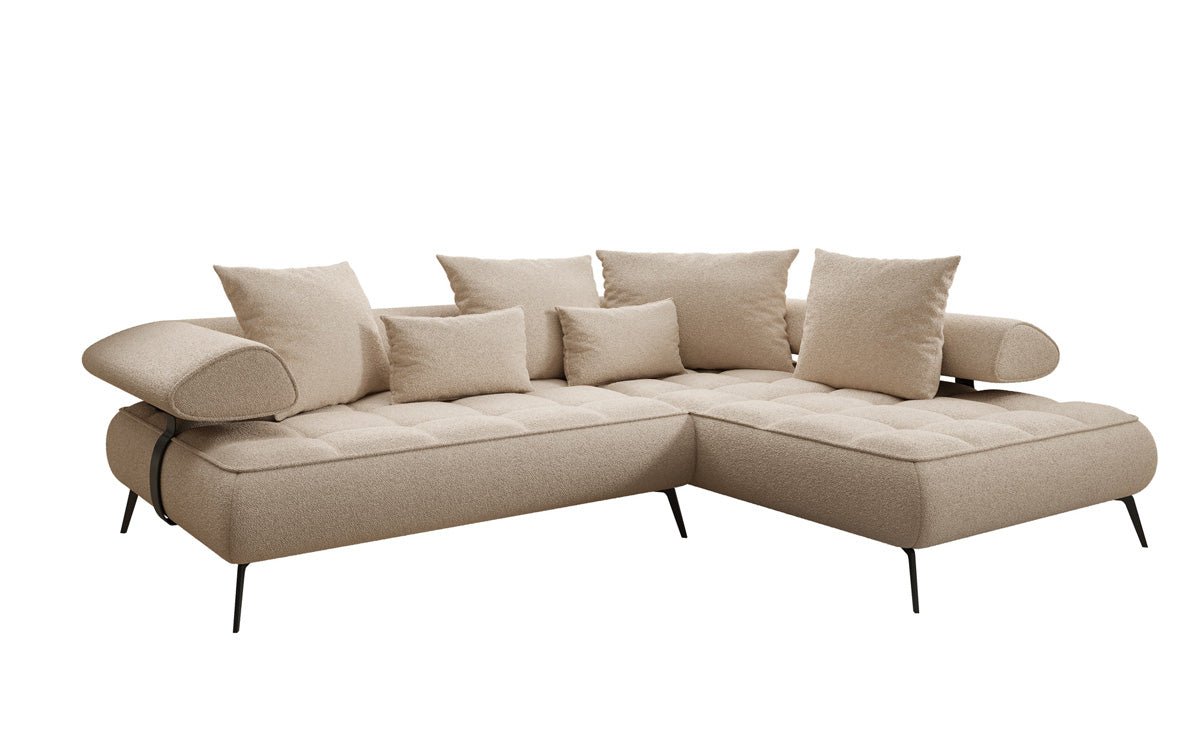 Canapé design Sydney L Bouclé avec fonction de couchage électrique