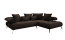 Canapé d’angle design Sydney Bouclé avec fonction de couchage électrique
